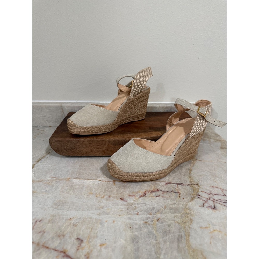 Forever & Always Sinta Suede Espadrille Platform Wedge Sandals EU 38 US 7.5